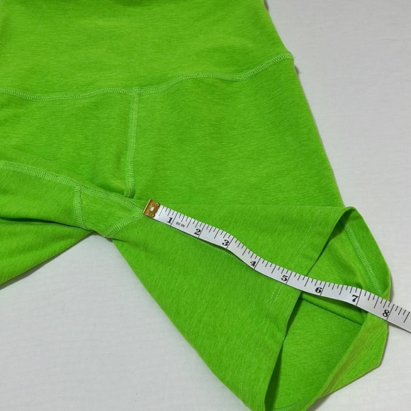 Beyond Yoga Neon Heather Green High Waisted Biker Shorts - Picture 9 of 11